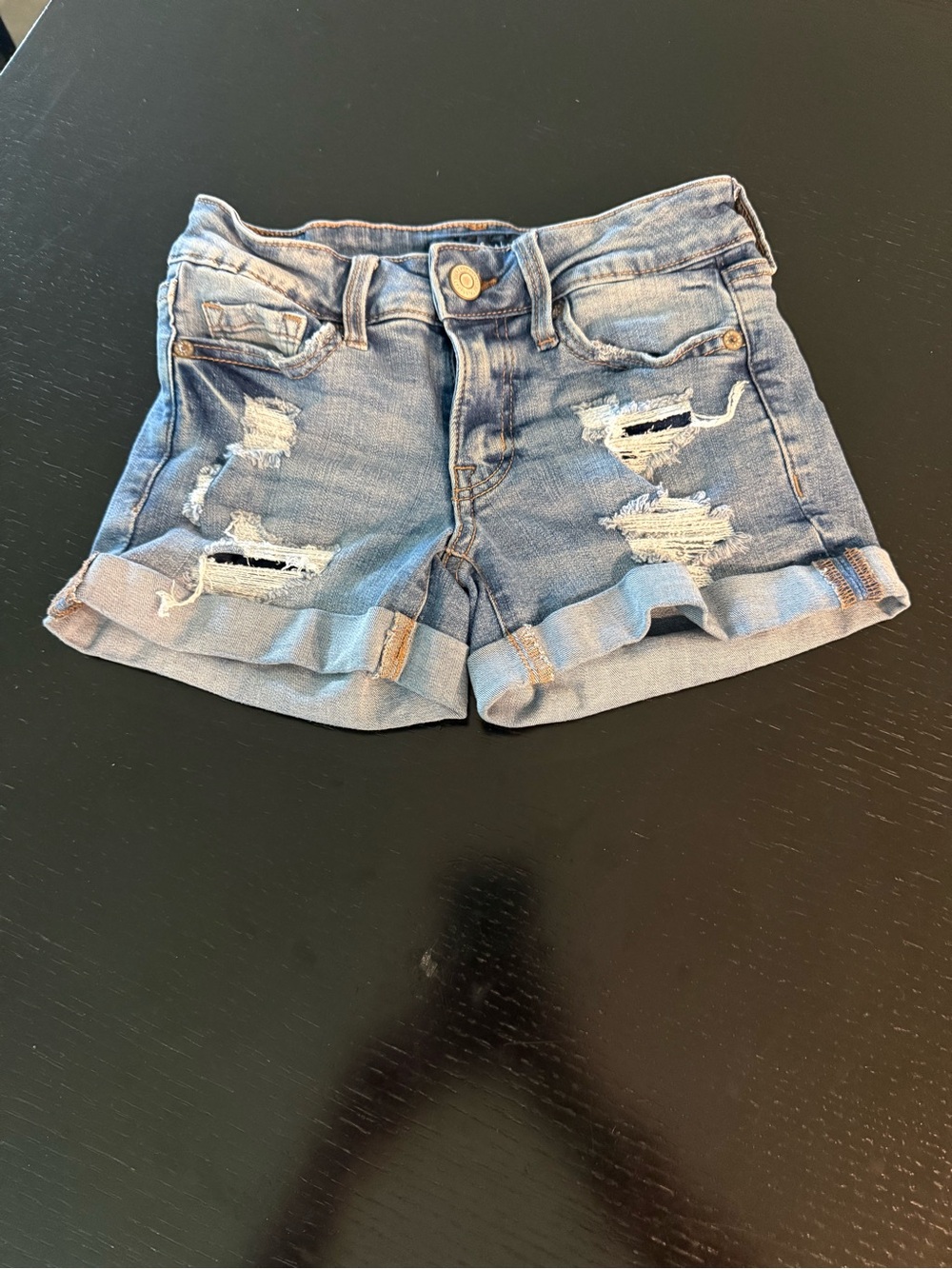 Aeropostale Light Blue Distressed Denim Shorts